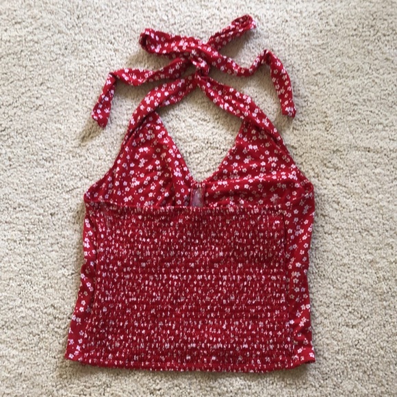 No Boundries red floral halter top - Picture 2 of 16